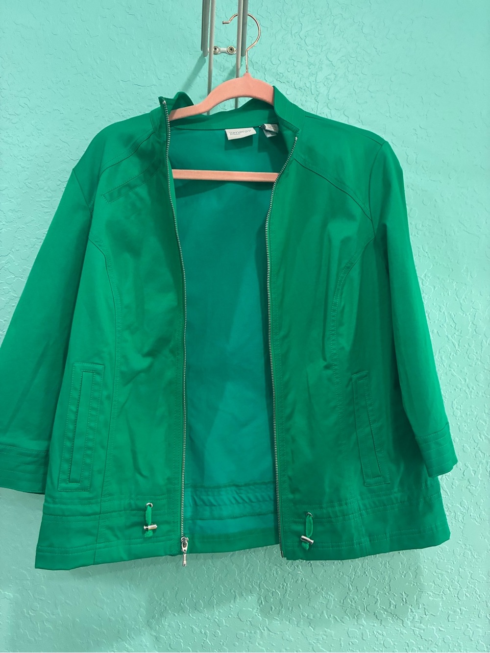 Chico’s Zenergy Women’s Green Zip-Front Jacket 0 S 4/6